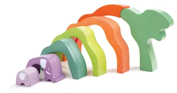 Hape Duhové stohovací kostky Safari - sloni