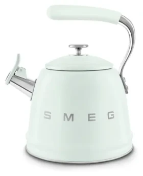 SMEG 50's Retro Style WKF01PG pastelově zelená / Píšťalová konvice / 2,3 l / nerez / vhodná pro indukci (WKF01PG)