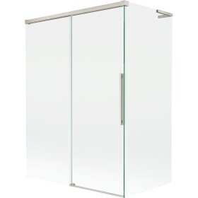 MEXEN/S - Rox L vanová zástěna 2-křídlová posuvná 120 + 70 x 150, transparent, nikl kartáčovaný 8C9L-120-070-97-00