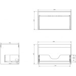 MEXEN - Box-A skříňka pro umyvadlo 80, 1 šuplík, černá lesk 91AX0-0800-470-1-70
