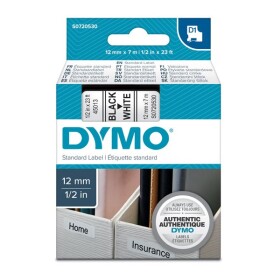 Obchod Šetřílek Dymo D1 45013, S0720530, 12mm, černý tisk/bílý podklad - originální páska