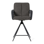 Barová židle otočná 180°, šedá, látka, AUB-F1146 GREY2