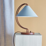 Bloomingville Stolní lampa Janya Red, červená barva, modrá barva, kov