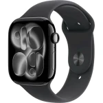 Apple Watch Series 11 GPS+Cellular 46mm Klavírně černé hliníkové tělo - Černý sportovní řemínek S/M / 140–190 mm (MFC24MP/A)
