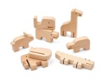 LIEWOOD Dřevěná skládací hračka Thorkild Animals Natural, přírodní barva, dřevo