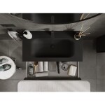 MEXEN/S - Rivel koupelnová skříňka 90 cm s umyvadlem Vela, 1 šuplík, reliéf , černá mat 91A20-09023-1-BF71-W23M71