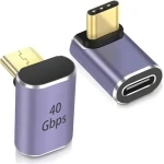 PremiumCord Adaptér USB-C zahnutý 90° 40 Gbps / Adaptér / hliníkový (kur31-39)