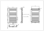 INVENA - Koupelnový radiátor 540 x 1000, grafit UG-02-100-A