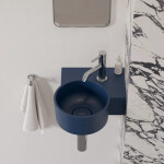 OMNIRES - OVO M+ umyvadlo na desku/závěsné - pravé, 33 x 34 cm, midnight blue mat; OVO335UWPMB