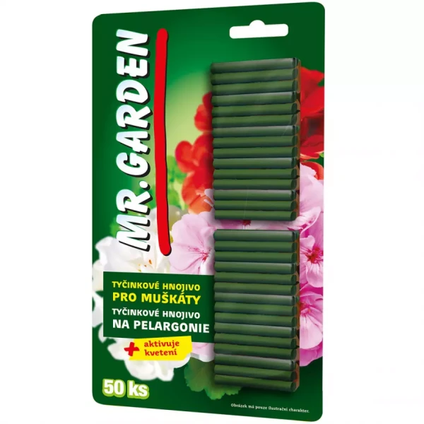 Mr. Garden tyčinky hnojivo pro muškáty 50 ks