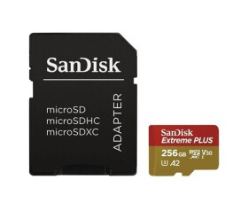 SanDisk micro SDXC karta 256GB Extreme PLUS (200 MB/s Class 10, UHS-I U3 V30) + adaptér EDF_493409