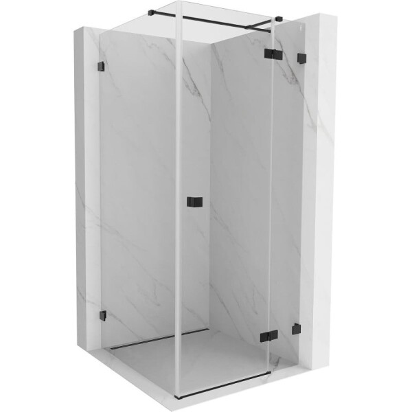 MEXEN/S - Lunar T sprchový kout dveře křídlové pravá 100 x 100, transparent, černá 834T-100-100-70-00-P