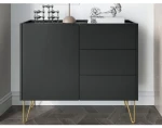 Komoda se šuplíky Harmony, černá/černý mramor