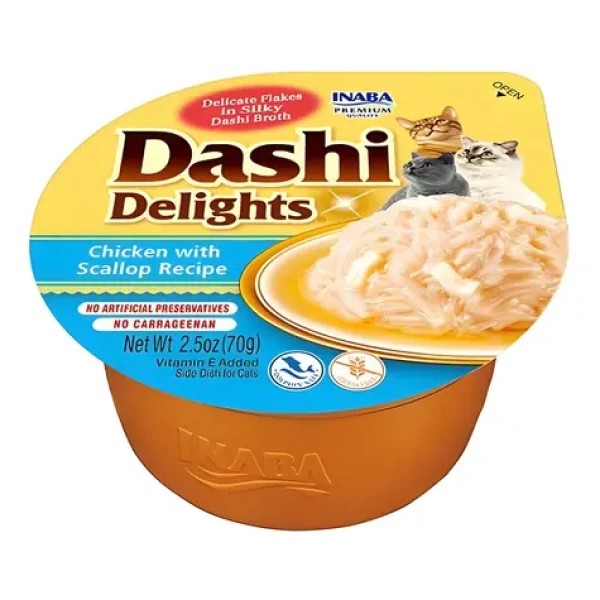 Churu Dashi Delights vanička kuře s hřebenatkou 70 g / Vanička pro kočky