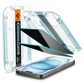 Spigen Glass tR EZ Fit HD Privacy 1 Pack ochranné sklo pro Apple iPhone 15 (AGL07121)