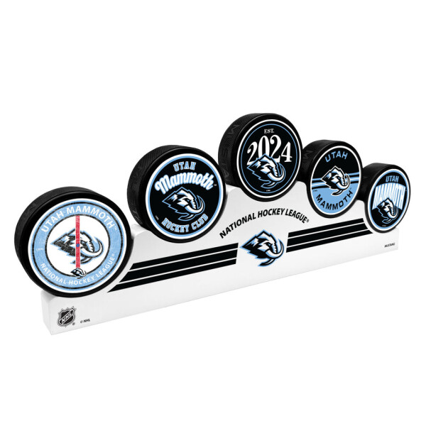 Mustang Puk Utah Mammoth NHL 5 Puck Podium