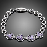 Náramek Swarovski Elements Circleis, Fialová 18 cm