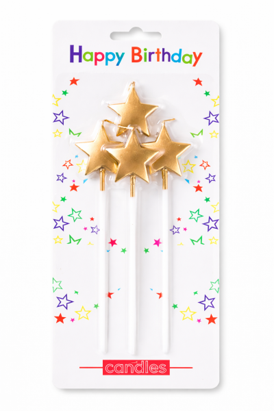 Dortová svíčka hvězda bronzová 4ks