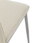 Židle jídelní, krémová látka, šedé kovové nohy