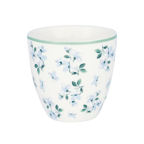 GREEN GATE Mini latte cup Alaia White 130 ml, modrá barva, porcelán