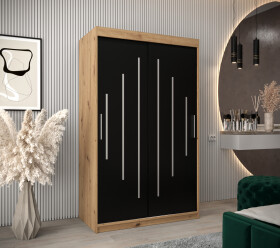 Šatní skříň Abi Y0 Barva korpusu: Dub artisan, Rozměry: 120 cm, Dveře: Černá