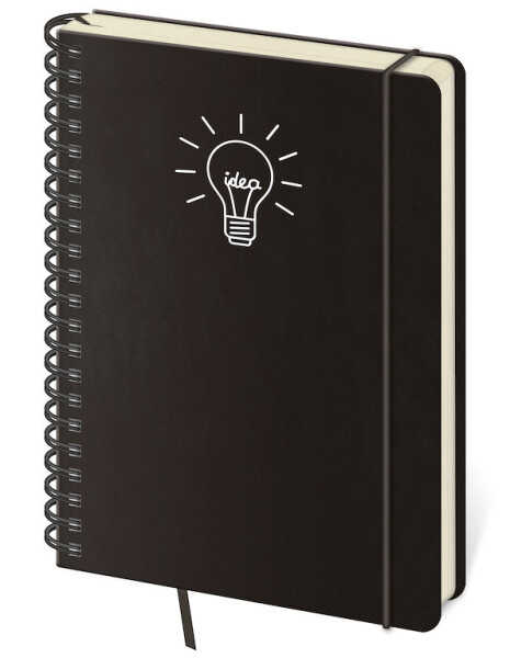 Kroužkový zápisník linkovaný A5 - Twin černý Idea