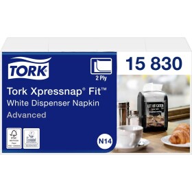 TORK Xpressnap Fit® papírový ubrousek 15830 1 sada - Tork papírové ubrousky Fit 2V 21,3x16,5 do zásobníku N14 bílé 1krt