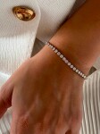 ELENYS Tennis 3 mm – pozlacený náramek 18K žluté zlato Délka náramku: 17,4 cm