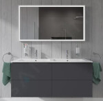 DURAVIT - ME by Starck Dvojumyvadlo nábytkové 1300x490 mm, s přepadem, 2 otvory pro baterie, bílá 2336130000