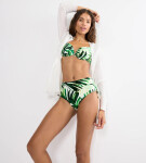 SUMMER PALM - Maxi-bikiny s vysokým krytím a nastavitelnými stranami Triumph GREEN COMBINATION 42