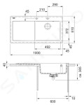 FRANKE - Mythos Keramický dřez MTK 611-100/2, 1000x510 mm, Glacier 124.0335.708