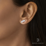 Royal Fashion stříbrné náušnice MOON-ED-05-TOPAZ-ROSEGOLD