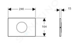 GEBERIT - Sigma10 Elektronické ovládací tlačítko pro 2 množství splachování, bateriové napájení, kartáčovaná/leštěná nerez 115.909.SN.6