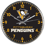 Wincraft Hodiny Pittsburgh Penguins NHL Chrome Clock