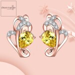 Náušnice Swarovski Elements Paige, Žlutá