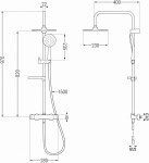 MEXEN/S - KX33 sprchový sloup s termostatickou baterií černá 771503391-70