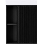 CERANO - Umyvadlová skříňka pro WC Sofia - černá matná + umyvadlo z litého mramoru Sofia - bílá matná - 50x70x25 CER-092944