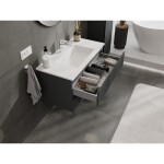 MEXEN/S - Rivel koupelnová skříňka 90 cm s umyvadlem Otis, 2 zásuvky, reliéf , grafit mat/bílá mat - 91A20-09047-2-BFF66-W18M0 91A20-09047-2-BFF66-W18M01