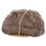 Stylová dámská plyšová crossbody kabelka Bateia, hnědo-šedá