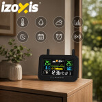 Bezdrátová meteorologická stanice IZOXIS – teploměr, vlhkoměr, hodiny, senzor 100 m