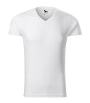 Slim Fit V-neck tričko pánské bílá XL