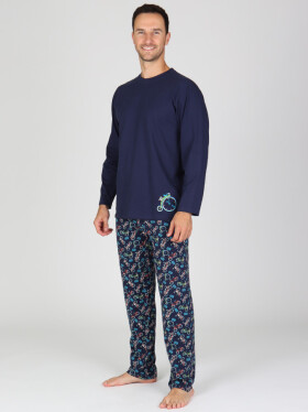 EVONA a.s. Pánské dlouhé pyžamo P ANATOL s motivem kol - P ANATOL L