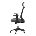 Židle kancelářská, černá MESH síťovina, černá látka, plastový kříž, synchronní mechanismus, kolečka pro tvrdé povrchy