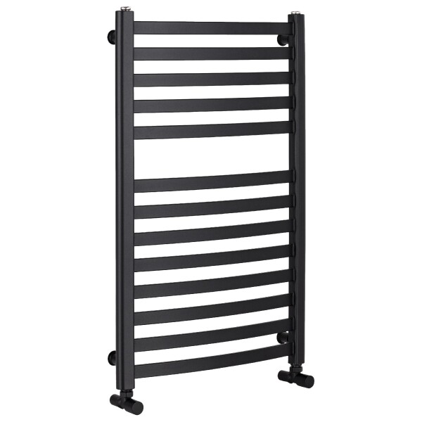 CERANO Koupelnový radiátor Paolo - boční připojení - 568W - černá matná - 850x550 mm