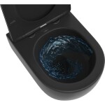 MEXEN/S - Carmen Závěsná WC mísa Rimless Tornado včetně sedátka s slow slim, duroplast, černá mat 30880185T