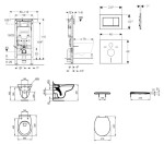 GEBERIT - Duofix Set předstěnové instalace, klozet Alpha se sedátkem, tlačítko Sigma30, chrom mat/chrom SANI11CD2104