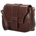 Luxusní dámská kožená crossbody kabelka Delami Vera Pelle Aviva, tmavě hnědá
