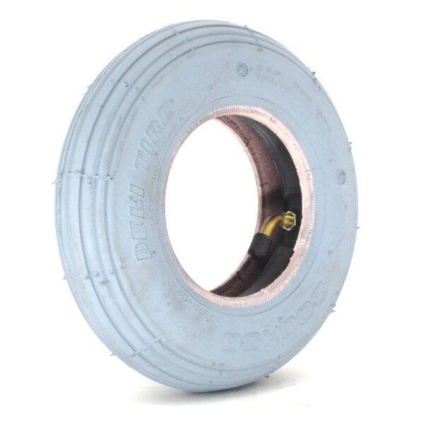 Deli Tire Plášť + duše 200 x 50, Ø 200 mm, ŠEDÝ Ventilek: Podélný 2007_POD