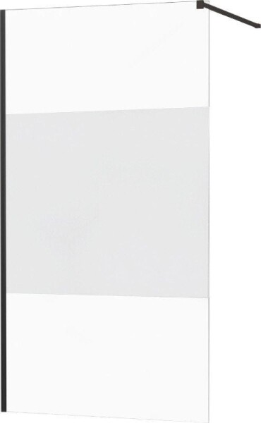 MEXEN - KIOTO Sprchová zástěna WALK-IN 120x200 cm 8 mm, černá, Transparent/matné sklo 800-120-101-70-35