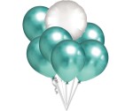 Balónky chromové zelené a bílý kruh set balonky.cz Balónky chromové zelené a bílý kruh set balonky.cz